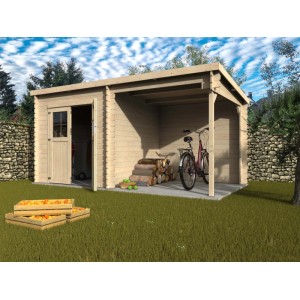 Casetta da giardino in Legno Noa sp 28 mm H213xL447xP234 cm