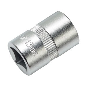 Bussola esagonale 13 mm, attacco 10 mm (3/8"), acciaio al cromo vanadio.