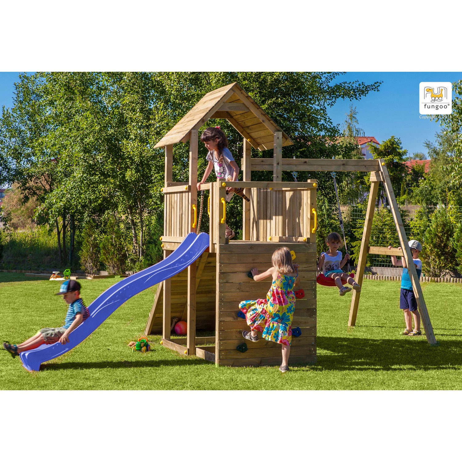 Gioco da giardino Carol 3 con scivolo e altalena 310x460xh282 cm_4