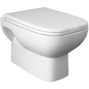 WC sospeso bianco (t.b.t.) con design chiuso per bagni moderni.