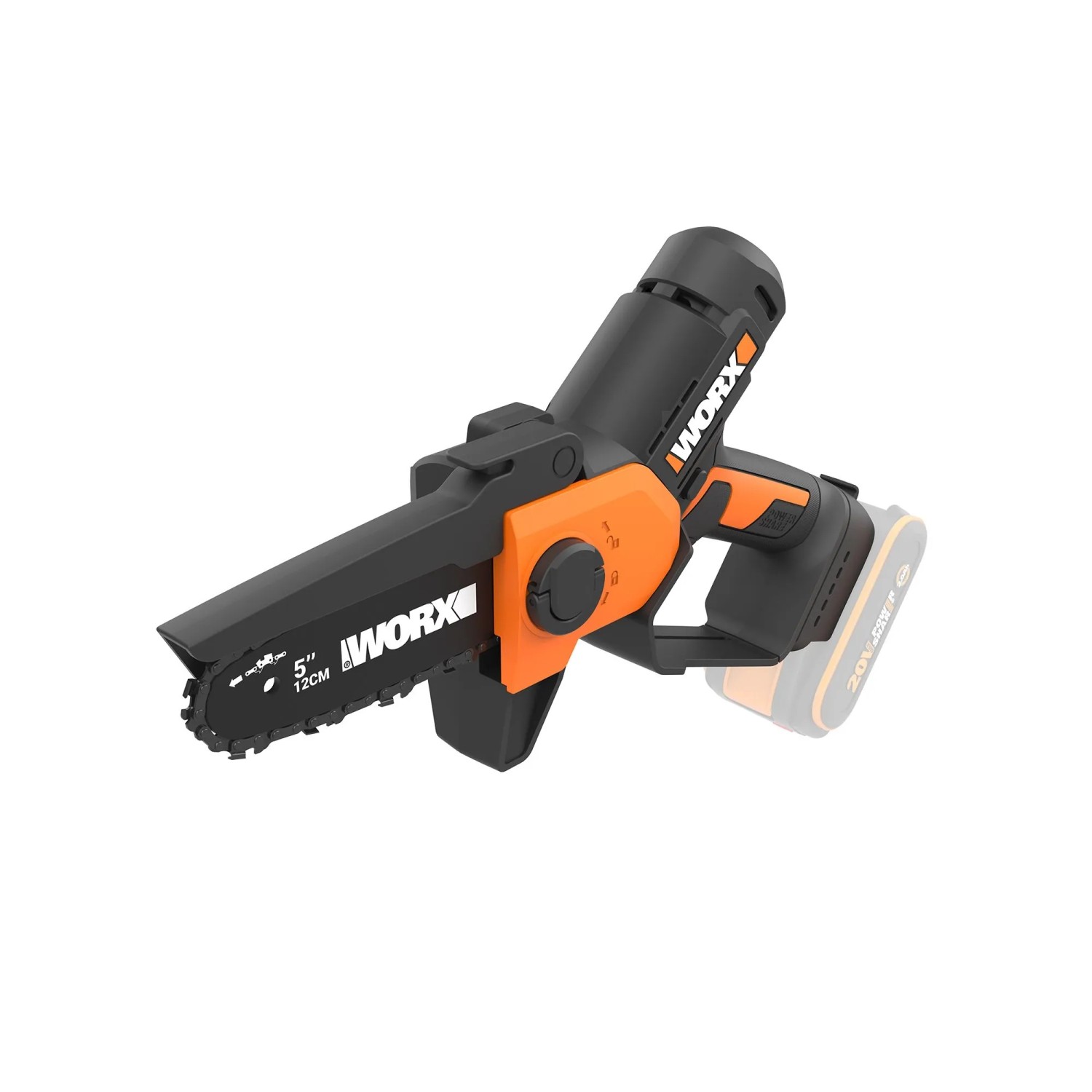 Worx WG326E.9 potatore a batteria, motosega a una mano per rami fino a 12 cm, senza batteria.