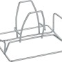 Accessorio barbecue: Porta pollo in metallo cromato per grigliare.