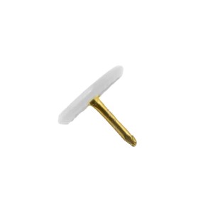 Set di chiodi, composto da un chiodo dorato con una testa rotonda bianca.