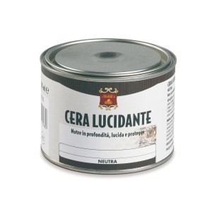 Barattolo di cera per legno neutra per mobili e superfici in legno.