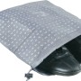 Sacchetto per scarpe grigio con scarpe, organizer per armadio.