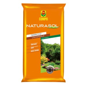 Sacco di terriccio universale COMPO NATURASOL con motivo da giardino. Ideale per giardino e piante.