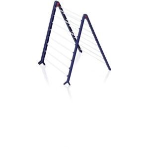 Leifheit Stendibiancheria da vasca Pegasus V Duo, uno stendino blu per la vasca da bagno.