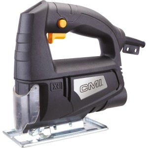 Seghetto alternativo CMI C-STS-450 nero con base in metallo e comandi arancioni.