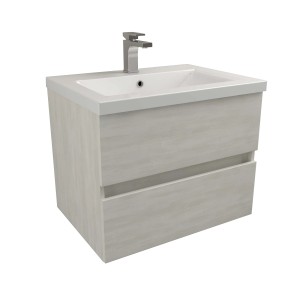 t.b.t. Mobile bagno con due cassetti e lavabo da appoggio.