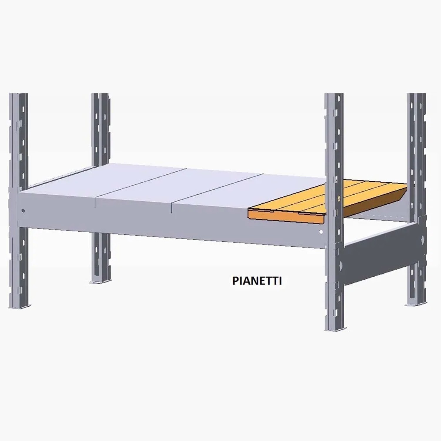 Pianetto zincato per scaffalatura Kompos 50x20 cm_2