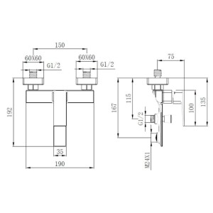 Miscelatore monocomando per vasca Totem cromo