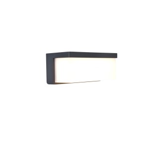 Moderna applique solare grigia per montaggio a parete. Fornisce un'illuminazione suggestiva per esterni.