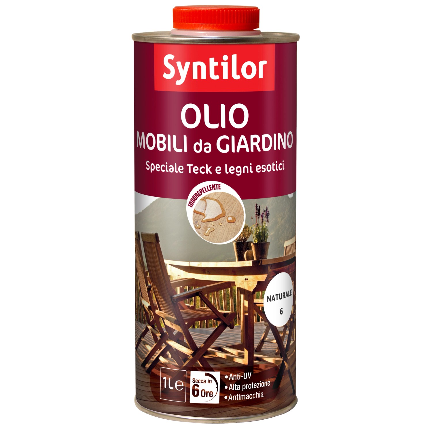 Olio per legno Syntilor per mobili da giardino, 1 litro. Olio per teak e legni esotici.