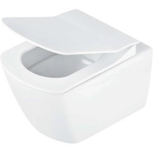 WC sospeso Song con sedile senza bordo 37x35 cm bianco