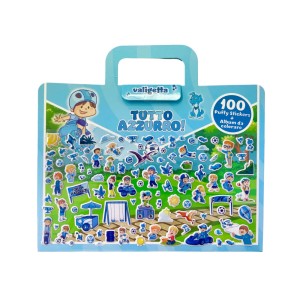 Valigetta Tutto Azzurro kit creativo con album e 100 stickers 3D puffy