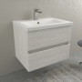 Mobile bagno chiaro con lavabo e due cassetti. Design moderno per il tuo bagno.