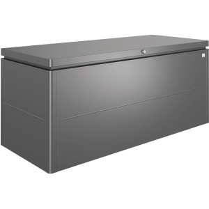 Biohort LoungeBox 200, grigio scuro metallizzato, ideale per riporre articoli da giardino e cuscini.