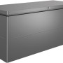 Biohort LoungeBox 200, grigio scuro metallizzato, ideale per riporre articoli da giardino e cuscini.