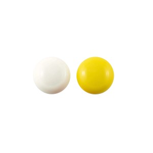 Accessori per mobili: Due t.b.t. rotondi in bianco e giallo.