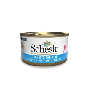 Lattina di cibo per gatti Scheisir, tonno con aloe, cibo umido per gatti.