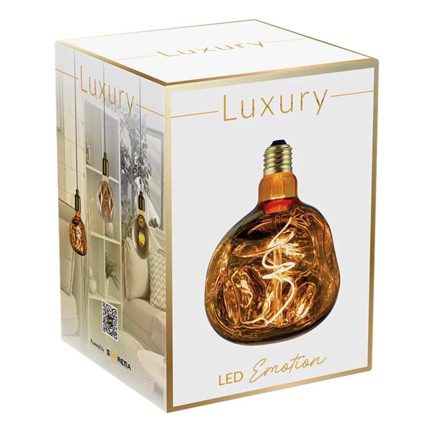 Confezione di una lampadina LED E27 decorativa effetto oro.