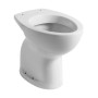 WC a terra bianco (t.b.t.) in ceramica per il bagno.