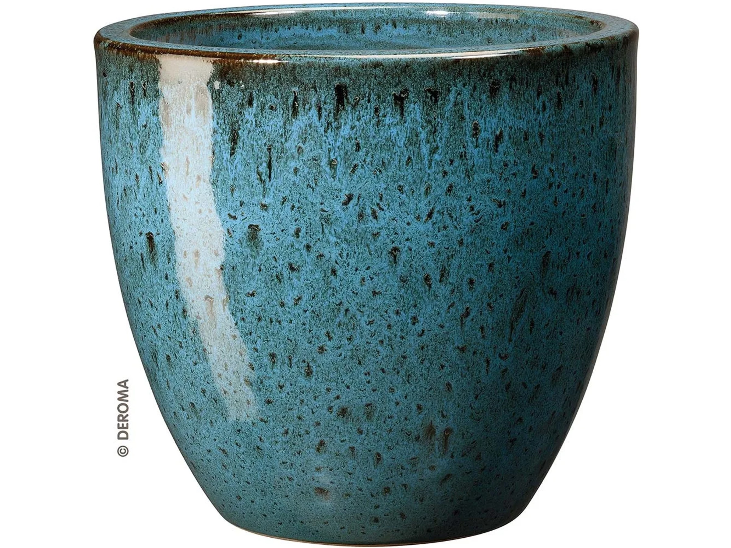 Sottovaso In Ceramica Per Piante, Colore Blu, Diametro 30,5 Cm - Robusto E Elegante, Protegge Pavimenti E Mobili Dall'Acqua - 3