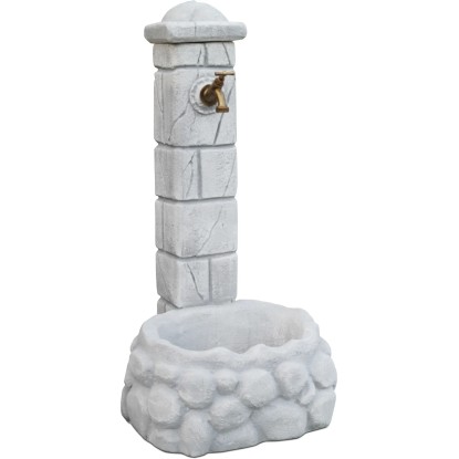 Fontana da giardino Savona in cemento grigio H 92 cm