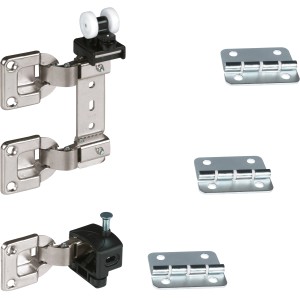 Kit di montaggio WingLine 6 per anta a libro, ferramenta per scorrevoli con cerniere e guida.