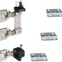 Kit di montaggio WingLine 6 per anta a libro, ferramenta per scorrevoli con cerniere e guida.