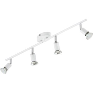 Briloner LED-Spot Simple, 4 luci, bianco, faretti orientabili per illuminazione flessibile.