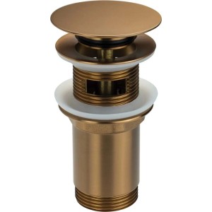 Piletta universale tonda Click-Clack per lavabo e bidet bronzo spazzolato