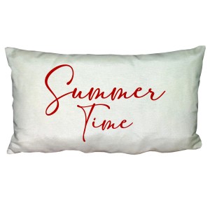 Cuscino decorativo da esterno con scritta rossa "Summer Time".