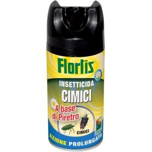 Spray insetticida Flortis per cimici. Prodotto per il controllo dei parassiti per la casa e il giardino.