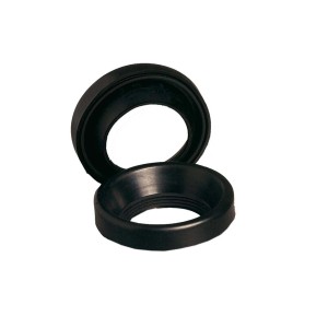 Dettaglio di guarnizioni per tubi t.b.t. nere.