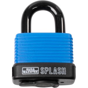 Lucchetto Burg Wächter Splash 470 45 Blue, lucchetto resistente alle intemperie con corpo blu e arco nero.