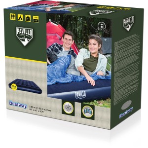 Confezione del letto gonfiabile Bestway (203x152x22cm) per campeggio e viaggi.