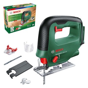 Seghetto alternativo a batteria Bosch UniversalSaw 18V-100 Solo con accessori e confezione.