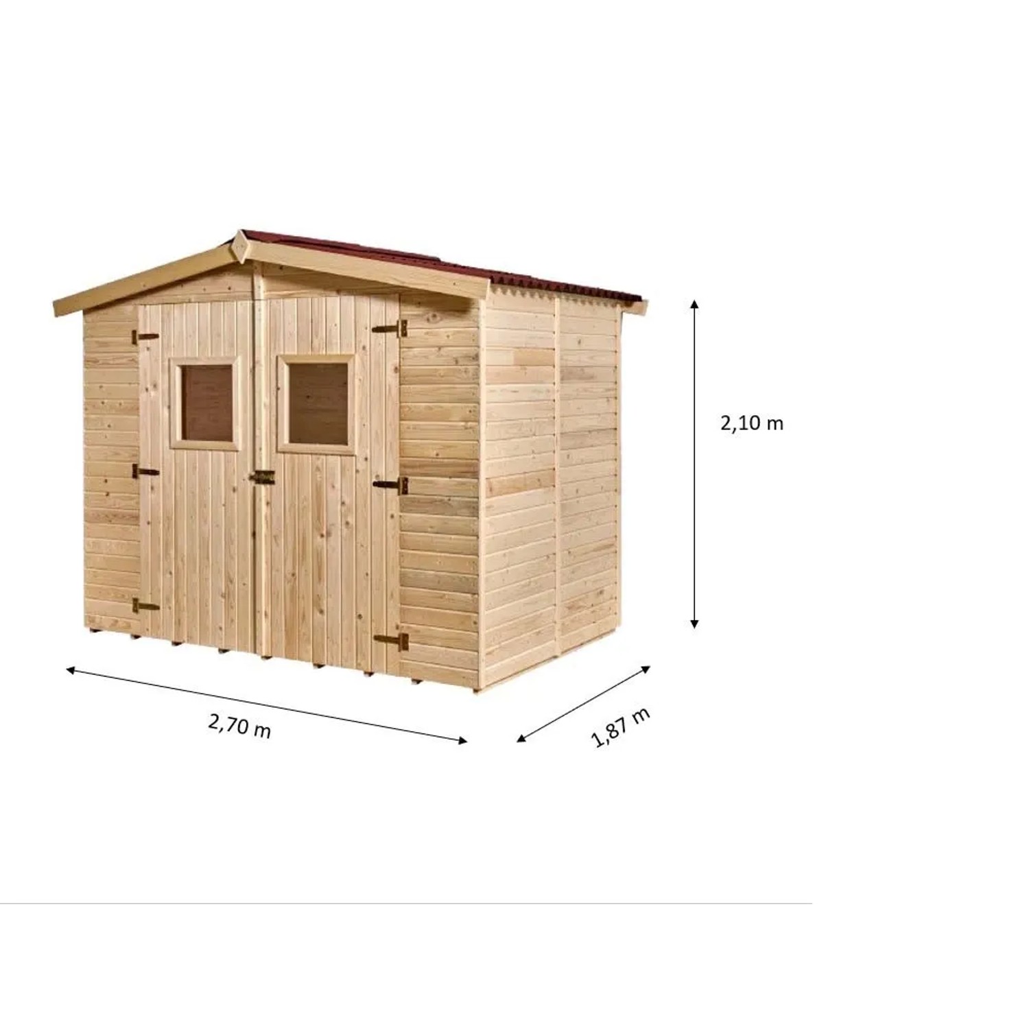 Casetta da giardino in legno sp 16 mm H210xL270xP187 cm_9