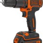 Trapano avvitatore a percussione Black+Decker BDCHD18K con batteria e custodia.