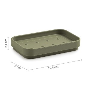 Portasapone bagno Seventy in resine termoplastiche Ekoplà verde salvia