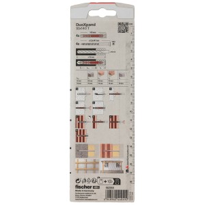 Fischer DuoXpand tasselli 10x140 mm, confezione da 4 con vite a testa svasata, adatti per calcestruzzo e muratura.