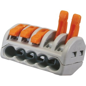 t.b.t. Morsetto di giunzione con leva, grigio/arancione.