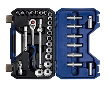 Set Di 9 Chiavi A Bussola Speciali Per Tubi Carburante E Iniettori - Accesso Difficile, Drive 1/4, 3/8 E 1/2, Misure 10-22 Mm