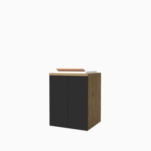 Mobile lavatoio sospeso vasca in ceramica H91xL71xP65 cm Noce Grafite