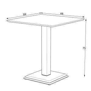 Tavolo quadrato Carvel ossido 68x68x75 cm