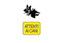Segnale di pericolo Attenti al cane 31 x 14 cm
