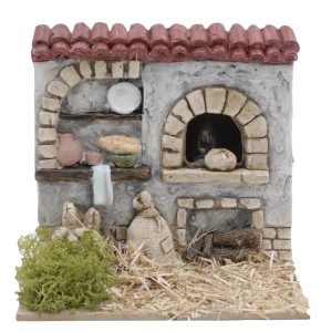 Figura del presepe dettagliata: Forno con forno e accessori. Ideale per il tuo presepe natalizio.