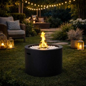 Camino a bioetanolo giardino Divina Fire Rodi 3,5 kW Ø47,5 cm nero