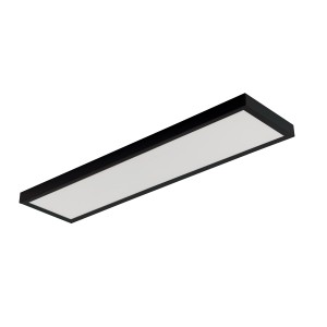 Pannello LED rettangolare con cornice nera.